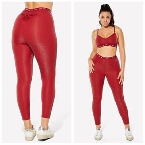 YITTY Metallic Red High-Waist Leggings